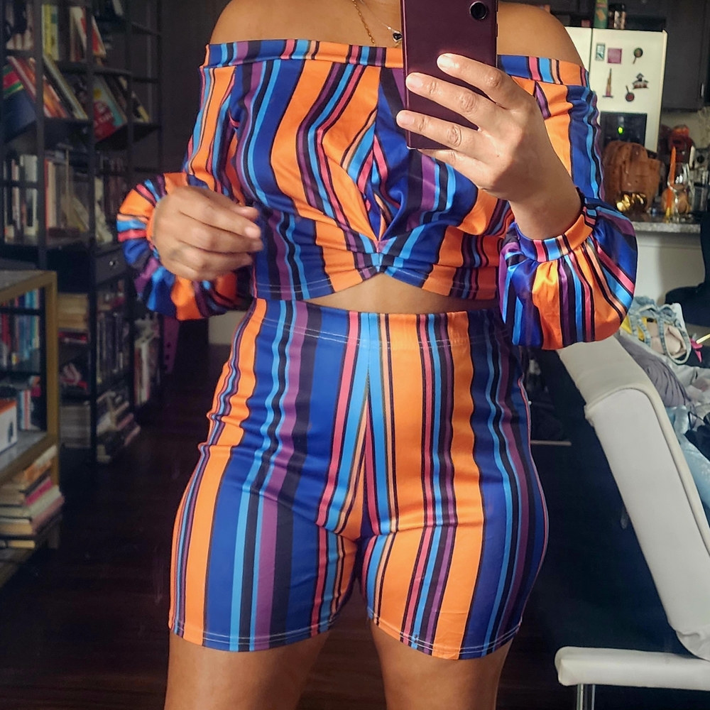Striped Multicolor Two-Piece Set - Picture 3 of 3